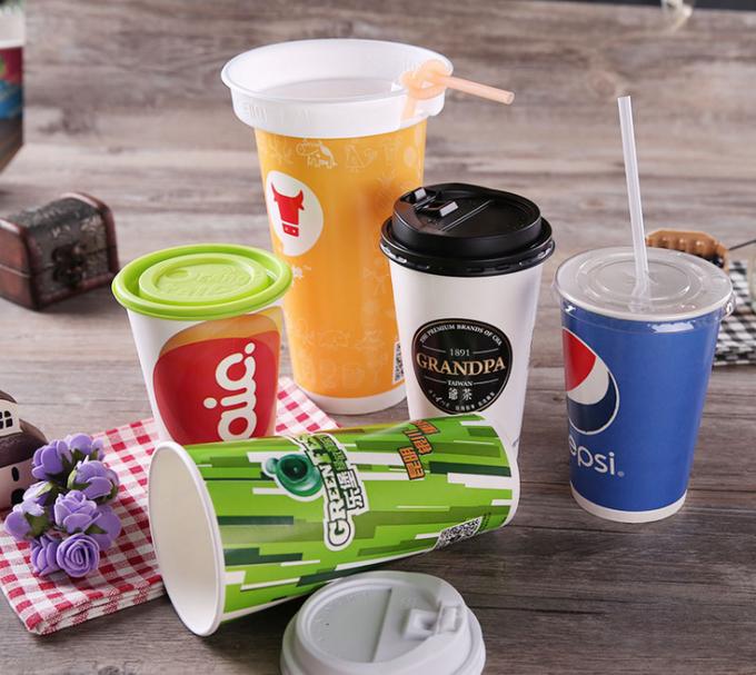 Dos copos quentes de FDA copos de papel reciclados complacentes de Coffeee e frios dos rafrescamentos
