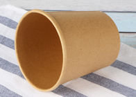 Copos de papel amigáveis da sopa de Eco com tampas, recipientes da sopa do papel de embalagem de Brown