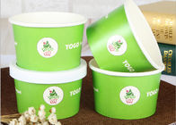 Double PE Coated Disposable Ice Cream Cups With Lids , Paper Ice Cream Bowls