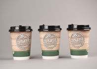 China Os copos de café descartáveis médios agradáveis do projeto 12oz dobram os copos de papel de parede empresa