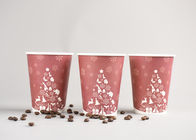 12oz reciclável descartável para ir copos de café com tampa plástica, cor vermelha