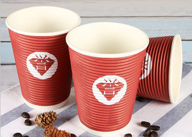 Copos de café amigáveis afastados de Eco, copos quentes descartáveis vermelhos da bebida