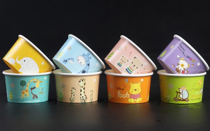 Personalize recipientes dos copos do gelado de 300ml 8oz com tampas e colheres