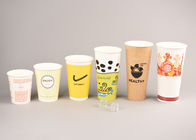 Single Wall Drinking Cups With Lids For Cold Beverages , PE Coating Paper Materials