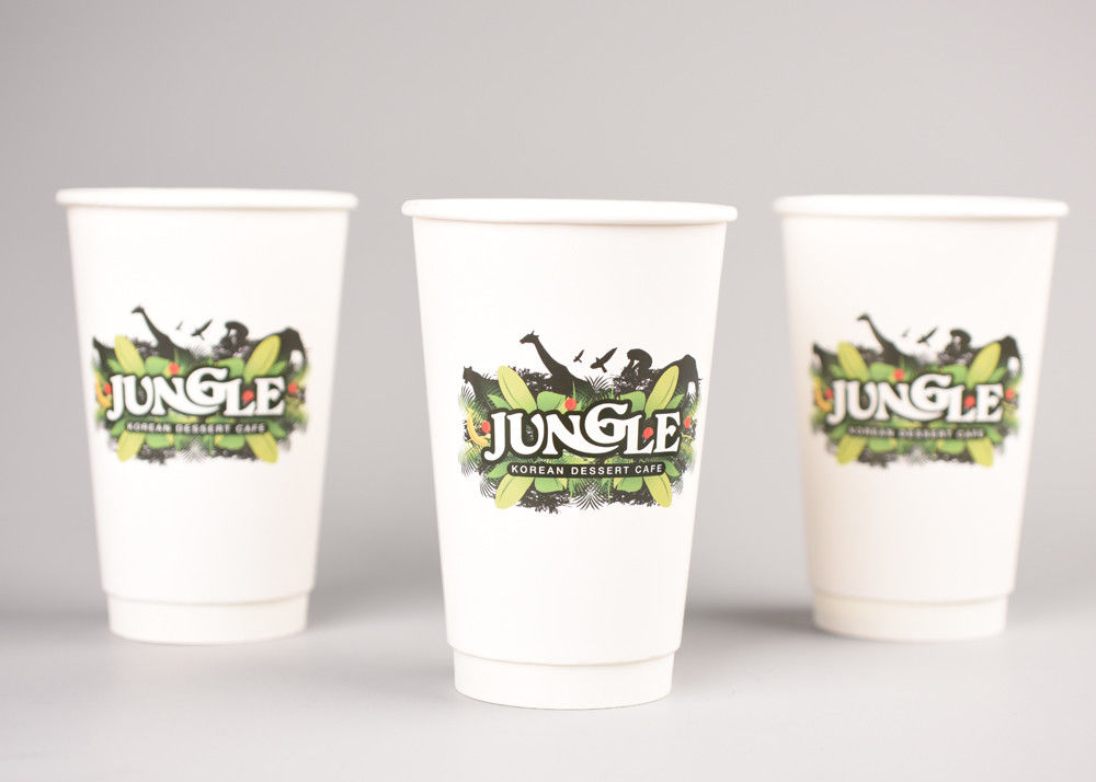 Take Out Insulated Paper Cups With Lids , Disposable Espresso Cups Logo Printing