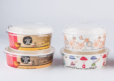 Bacias de sopa de papel biodegradáveis com estilo personalizado tampas 6 - impressão de cor